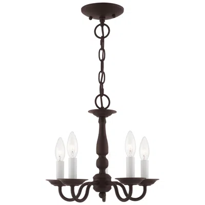 Livex Lighting Williamsburg 13-in 5-light Bronze Candle Chandelier