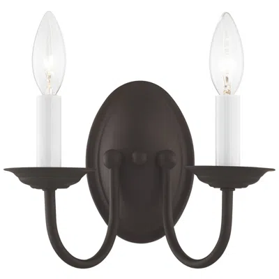 Livex Lighting Williamsburg 9.75-in W 2-light Bronze Candle Wall Sconce In Multi