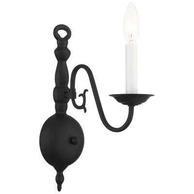 Livex Lighting Williamsburgh 1 Light Black Candle Wall Sconce