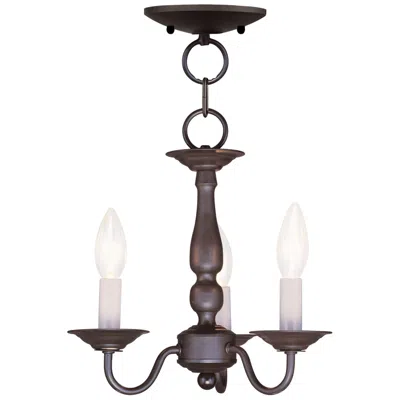 Livex Lighting Williamsburgh 11-in 3-light Bronze Candle Chandelier