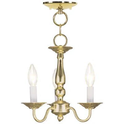 Livex Lighting Williamsburgh 11"w Polished Brass 3-light Mini Chandelier