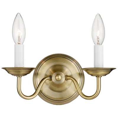 Livex Lighting Williamsburgh 2 Light Antique Brass Candle Wall Sconce