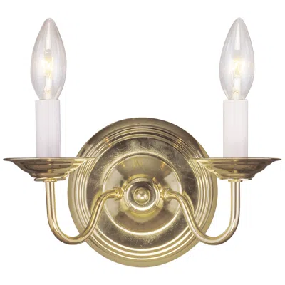 Livex Lighting Williamsburgh 2 Light Polished Brass Candle Wall Sconce