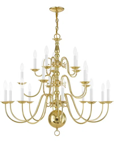 Livex Lighting Williamsburgh 20-light Polished Brass Chandelier In Gold