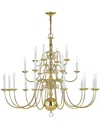 Livex Lighting Williamsburgh 22-light Polished Brass Chandelier