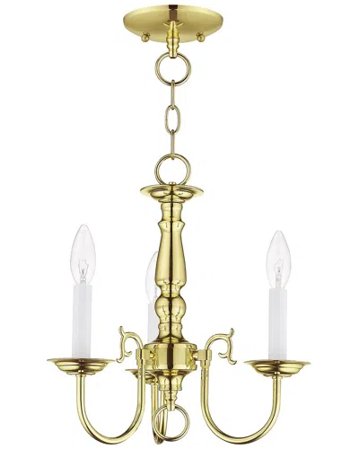 Livex Lighting Williamsburgh 3-light Polished Brass Mini Chandelier In Animal Print