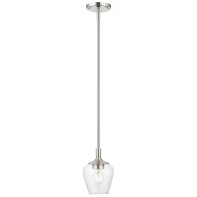 Livex Lighting Willow 1 Light Brushed Nickel Single Pendant In Multi