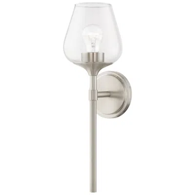 Livex Lighting Willow 1 Light Brushed Nickel Vanity Sconce In Silver