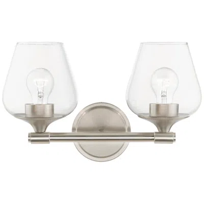 Livex Lighting Willow 2 Light Brushed Nickel Vanity Sconce In Silver
