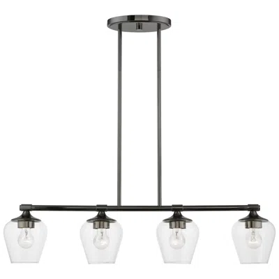 Livex Lighting Willow 4 Light Black Chrome Linear Chandelier