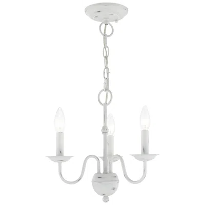 Livex Lighting Windsor 3 Light Antique White Mini Chandelier