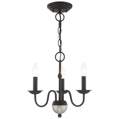 Livex Lighting Windsor 3 Light Black Mini Chandelier