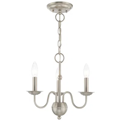 Livex Lighting Windsor 3 Light Brushed Nickel Mini Chandelier