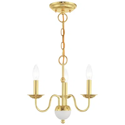 Livex Lighting Windsor 3 Light Polished Brass Mini Chandelier