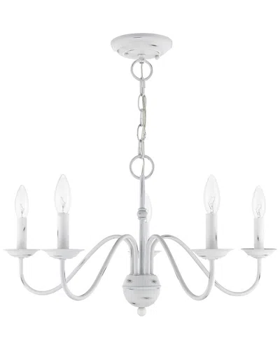 Livex Lighting Windsor 5 Lt Antique White Chandelier In Multi