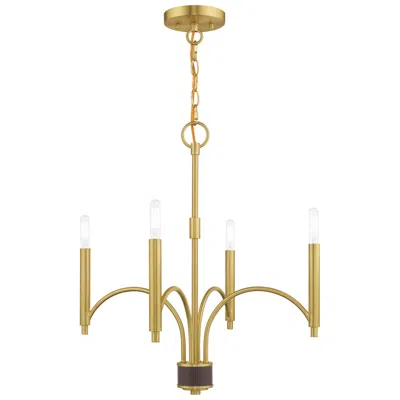 Livex Lighting Wisteria 4 Light Satin Brass Mini Chandelier