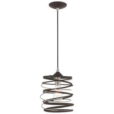 Livex Lighting Zoey 8 1/4" Wide Bronze And Brushed Nickel Mini Pendant