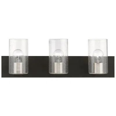 Livex Lighting Zurich 3 Light Black With Brushed Nickel Accents Vanity Sconce In Multi
