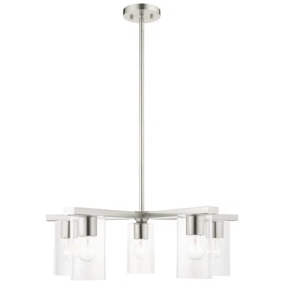 Livex Lighting Zurich 5 Light Brushed Nickel Chandelier