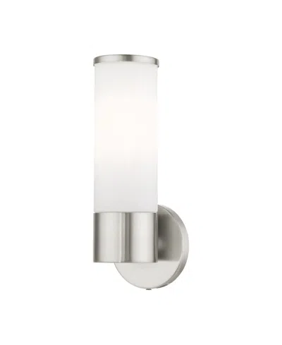 Livex Lindale 1 Light Vanity Sconce In Silver-tone