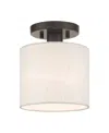 Livex Meadow 1 Light Semi Flush In Bronze