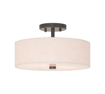 Livex Meridian 2-light Semi Flush Mount In English Bronze