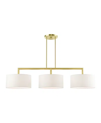 Livex Meridian 3 Lights Linear Chandelier In Gold-tone