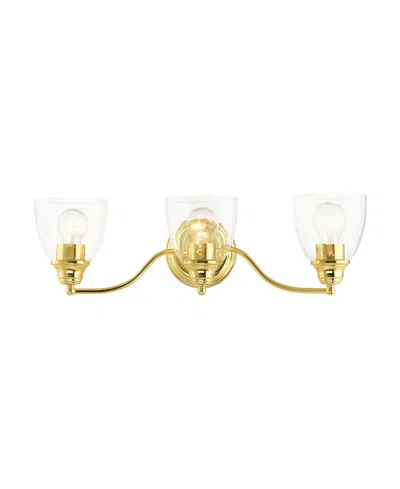 Livex Montgomery 3 Lights Vanity Sconce In Gold-tone