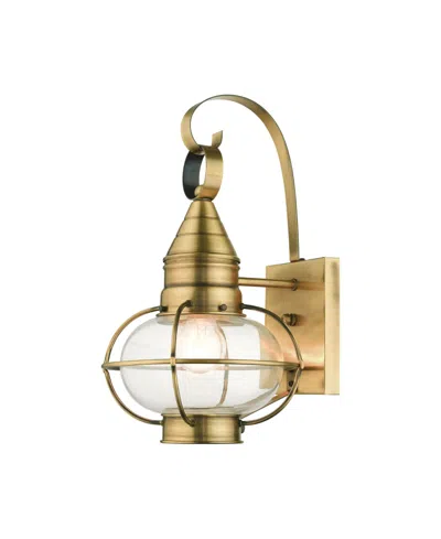Livex Newburyport 1 Light Outdoor Wall Lantern In Gold-tone