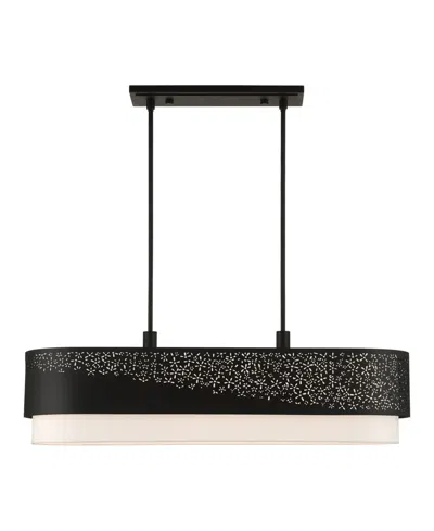 Livex Noria 6 Lights Linear Chandelier In Black
