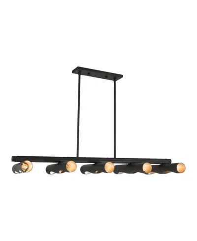 Livex Novato 10 Light Linear Chandelier In Black