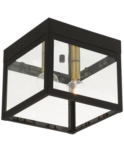 Livex Nyack 2-light Flush Mount In Bronze