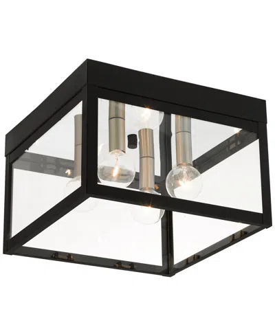 Livex Nyack 4-light Flush Mount In Black