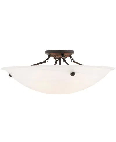 Livex Oasis Ceiling Flush Mount In Bronze