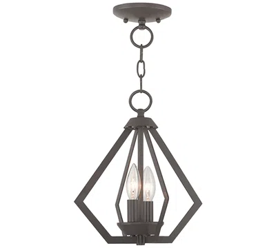 Livex Prism 2- Light Metal Mini Pendant In Bronze