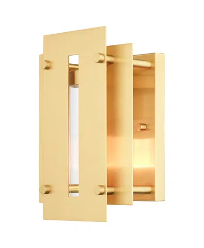Livex Utrecht 1 Light Outdoor Wall Lantern In Satin Brass