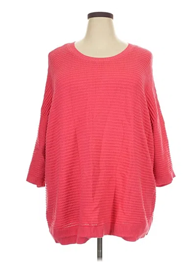 Pre-owned Livi 3/4 Sleeve Top Red Boatneck Tops