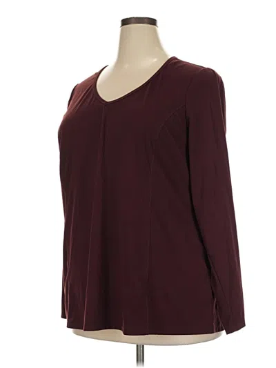 Pre-owned Livi 3/4 Sleeve T-shirt In Burgundy