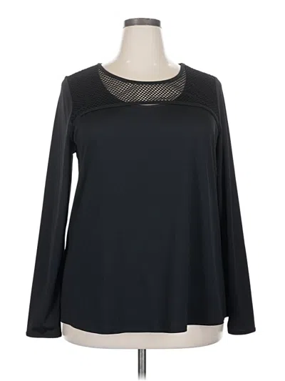 Pre-owned Livi Active Long Sleeve Top Black Crew Neck Tops