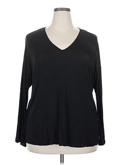 Pre-owned Livi Active Long Sleeve Top Black V Neck Tops