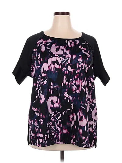 Pre-owned Livi Active Short Sleeve Blouse In Black