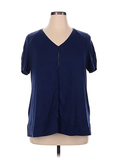Pre-owned Livi Active Short Sleeve Blouse In Blue