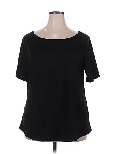 Pre-owned Livi Active Short Sleeve Top Black Scoop Neck Tops