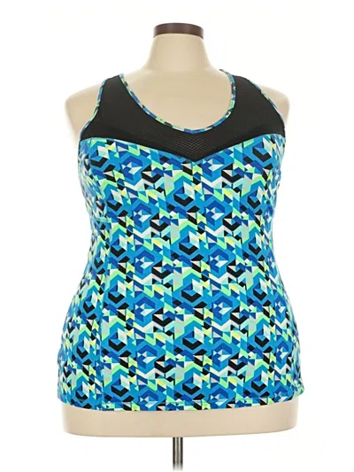 Pre-owned Livi Active Sleeveless Top Blue Halter Neckline Tops