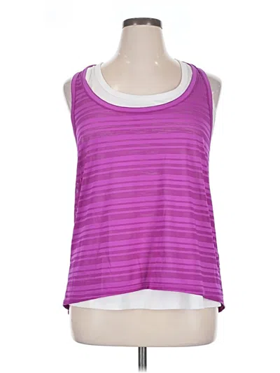 Pre-owned Livi Active Sleeveless Top Purple Solid Pattern Scoop Neck Tops
