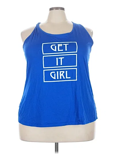 Pre-owned Livi Active Tank Top Blue Halter Neckline Tops