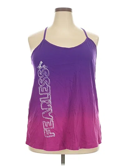 Pre-owned Livi Active Tank Top Purple Solid Pattern Halter Neckline Tops