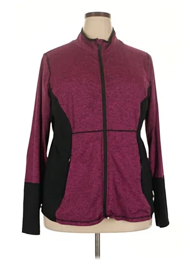Pre-owned Livi Active Track Jacket In Burgundy