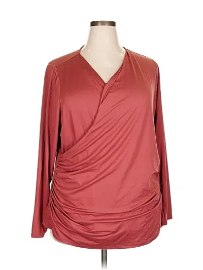 Pre-owned Livi Long Sleeve Blouse In Burgundy