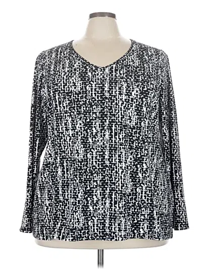 Pre-owned Livi Long Sleeve Blouse In Silver